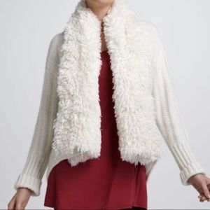 LAUREN HANSEN Fauxshearling Cardigan in Dove Ivory